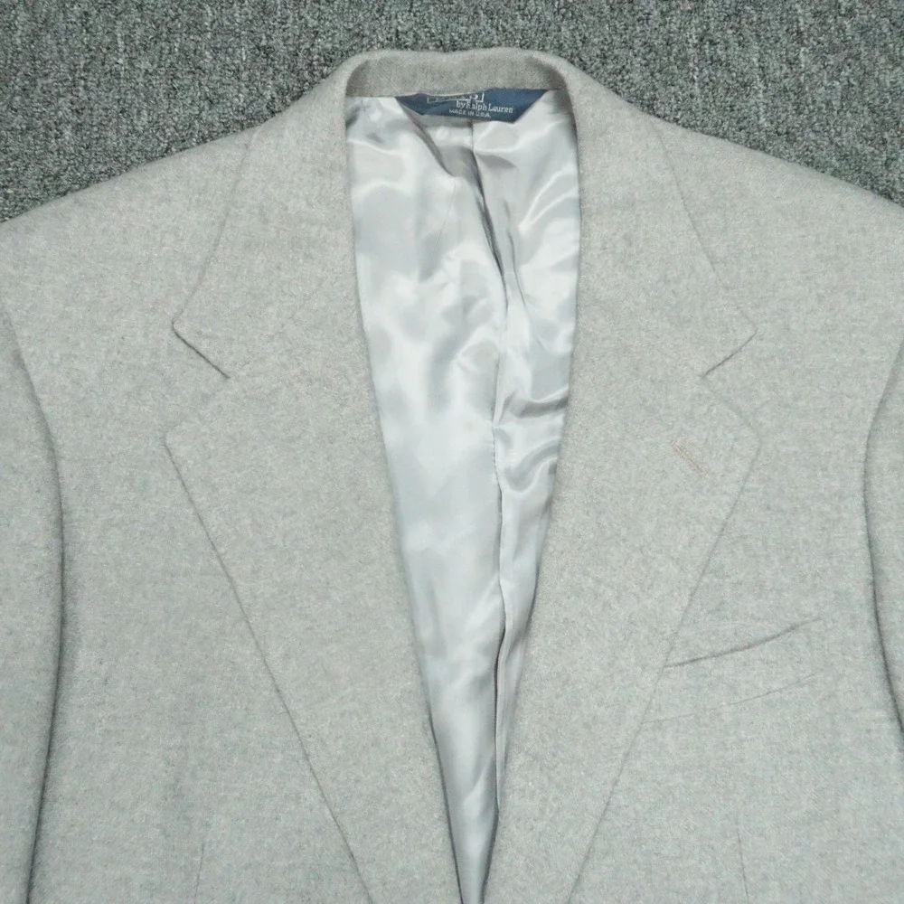 VINTAGE Polo Ralph Lauren Blazer Mens 41R Gray‎ Cashmere Sport Coat Jacket VTG